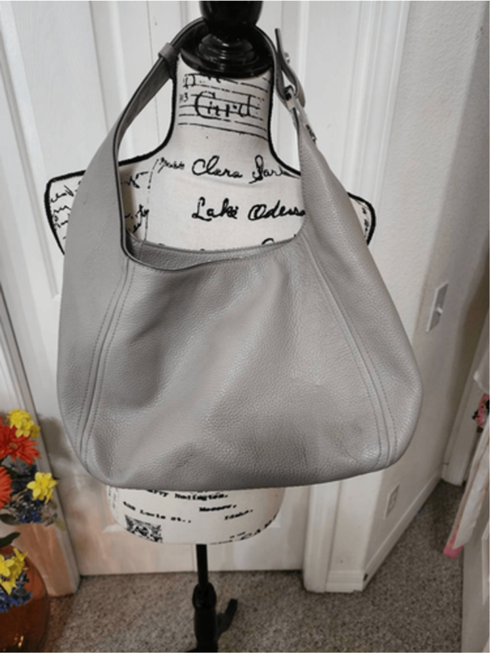 Gray Leather Michael Kors Purse